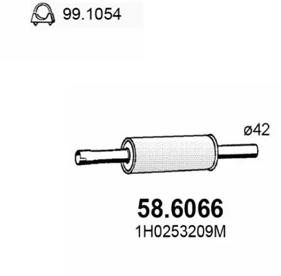 Handler.Part Middle silencer ASSO 586066 1