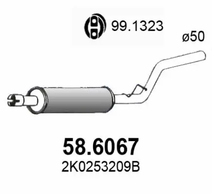 Handler.Part Middle silencer ASSO 586067 1