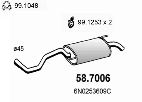 Handler.Part End silencer ASSO 587006 1