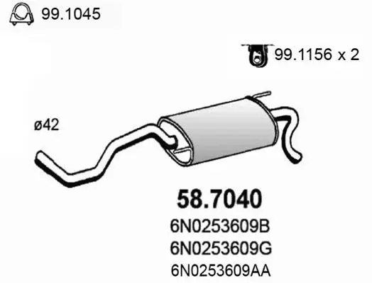 Handler.Part End silencer ASSO 587040 1