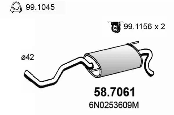 Handler.Part End silencer ASSO 587061 1