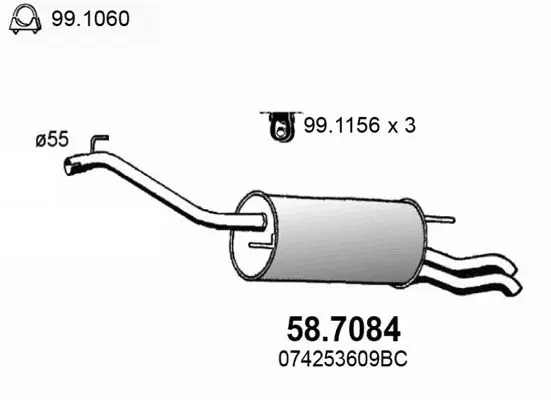 Handler.Part End silencer ASSO 587084 1