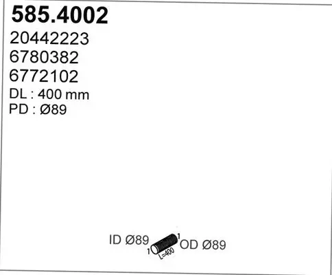 Handler.Part Flex hose, exhaust system ASSO 5854002 1