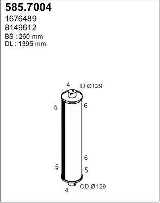 Handler.Part Middle-/end silencer ASSO 5857007 1