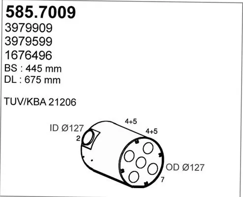 Handler.Part Middle-/end silencer ASSO 5857009 1