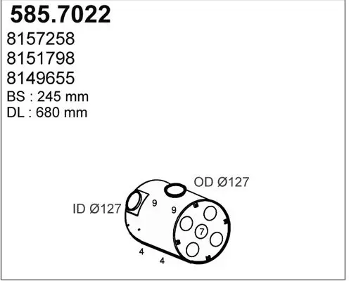 Handler.Part Middle-/end silencer ASSO 5857022 1