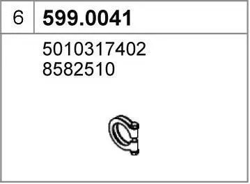 Handler.Part Pipe connector, exhaust system ASSO 5990041 1