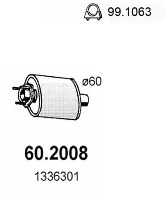 Handler.Part Front silencer ASSO 602008 1