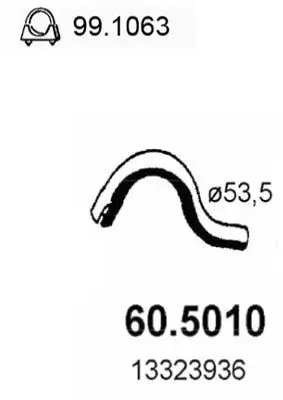 Handler.Part Exhaust pipe ASSO 605010 1