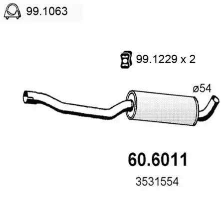 Handler.Part Middle silencer ASSO 606011 1