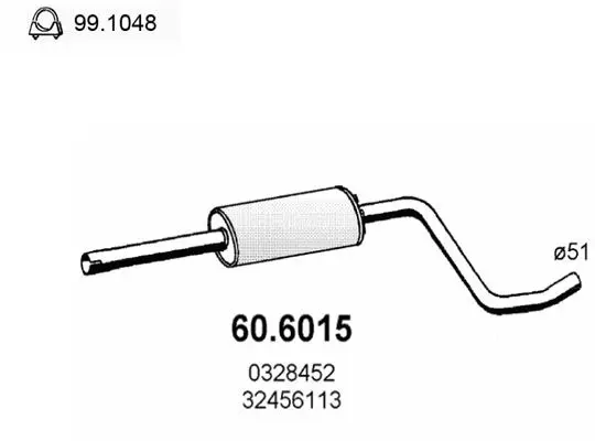 Handler.Part Middle silencer ASSO 606015 1