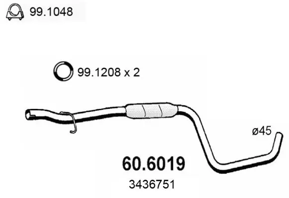 Handler.Part Middle silencer ASSO 606019 1