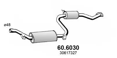 Handler.Part Middle silencer ASSO 606030 1