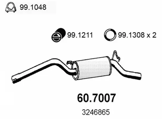 Handler.Part End silencer ASSO 607007 1