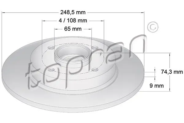 Handler.Part Brake disc Topran 722599 1