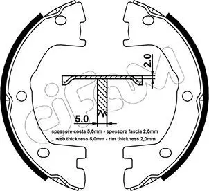 Handler.Part Brake shoe set, parking brake CIFAM 153077 1