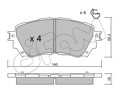 Handler.Part Brake pad set, disc brake CIFAM 8229940 1