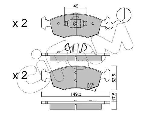 Handler.Part Brake pad set, disc brake CIFAM 8222745 1