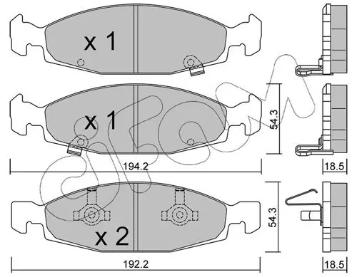 Handler.Part Brake pad set, disc brake CIFAM 8225250 1