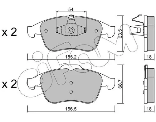 Handler.Part Brake pad set, disc brake CIFAM 8228030 1