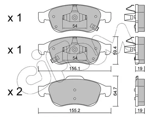 Handler.Part Brake pad set, disc brake CIFAM 8228172 1