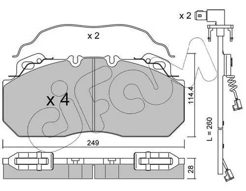 Handler.Part Brake pad set, disc brake CIFAM 8225890K 1