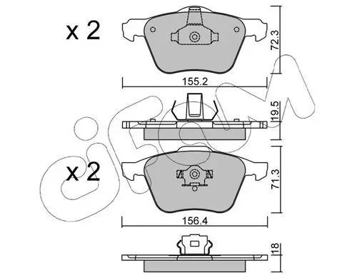 Handler.Part Brake pad set, disc brake CIFAM 8228330 1