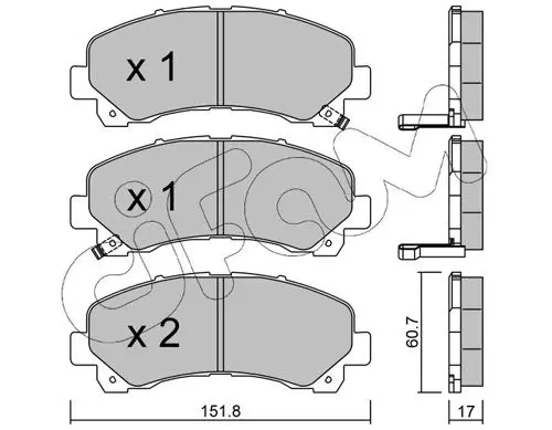 Handler.Part Brake pad set, disc brake CIFAM 8229020 1