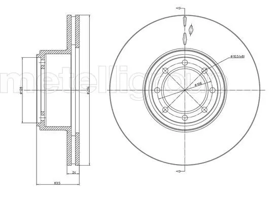 Handler.Part Brake disc CIFAM 8001040C 1