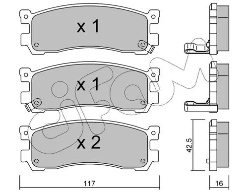 Handler.Part Brake pad set, disc brake CIFAM 8224780 1