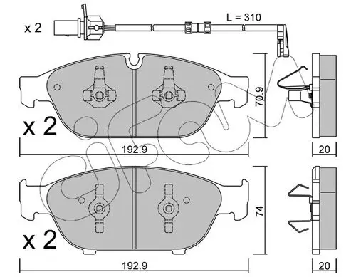 Handler.Part Brake pad set, disc brake CIFAM 8229530K 1