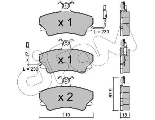 Handler.Part Brake pad set, disc brake CIFAM 8220690 1