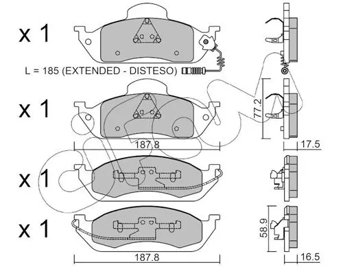 Handler.Part Brake pad set, disc brake CIFAM 8225690 1