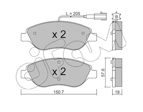 Handler.Part Brake pad set, disc brake CIFAM 8225771 1