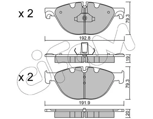 Handler.Part Brake pad set, disc brake CIFAM 8228300 1