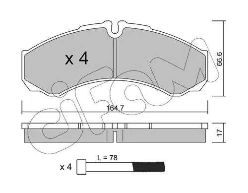 Handler.Part Brake pad set, disc brake CIFAM 8222123 1