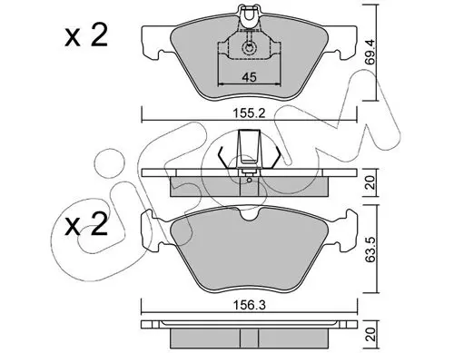 Handler.Part Brake pad set, disc brake CIFAM 8222520 1