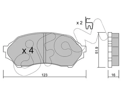 Handler.Part Brake pad set, disc brake CIFAM 8223870 1