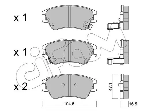 Handler.Part Brake pad set, disc brake CIFAM 8225020 1