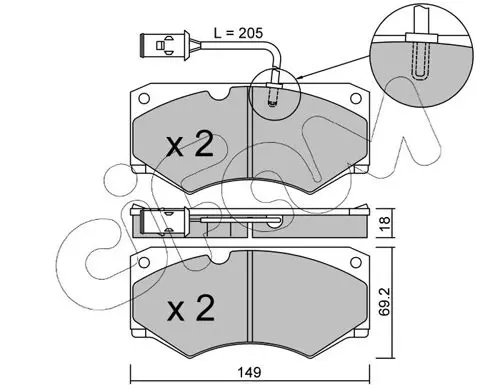 Handler.Part Brake pad set, disc brake CIFAM 8220143 1