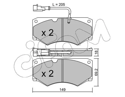 Handler.Part Brake pad set, disc brake CIFAM 8220147 1