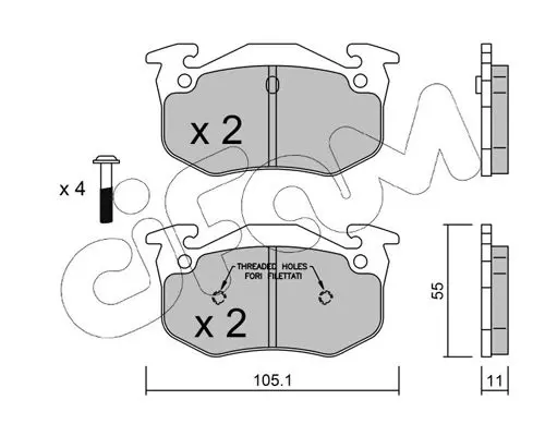 Handler.Part Brake pad set, disc brake CIFAM 8220381 1