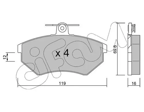 Handler.Part Brake pad set, disc brake CIFAM 8220500 1