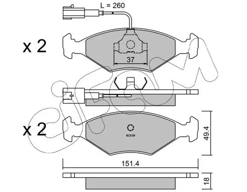 Handler.Part Brake pad set, disc brake CIFAM 8220571 1