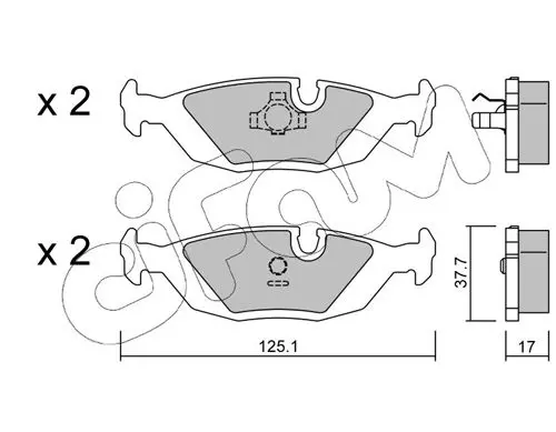 Handler.Part Brake pad set, disc brake CIFAM 8220701 1