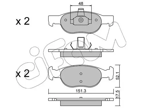 Handler.Part Brake pad set, disc brake CIFAM 8220792 1