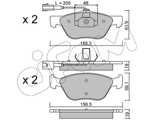 Handler.Part Brake pad set, disc brake CIFAM 8220830 1