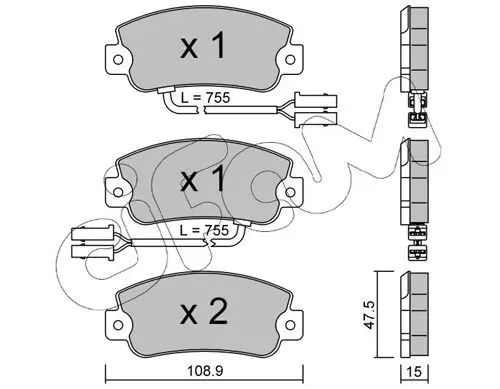 Handler.Part Brake pad set, disc brake CIFAM 8221041 1