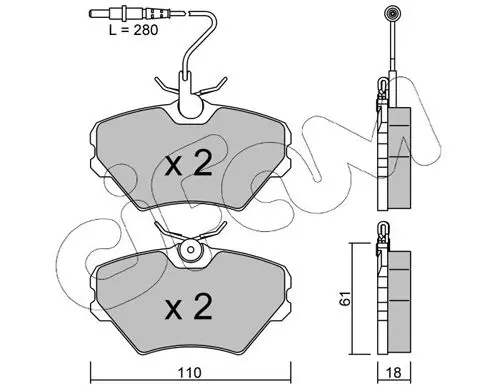 Handler.Part Brake pad set, disc brake CIFAM 8221060 1