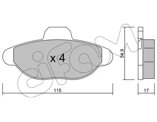 Handler.Part Brake pad set, disc brake CIFAM 8221370 1